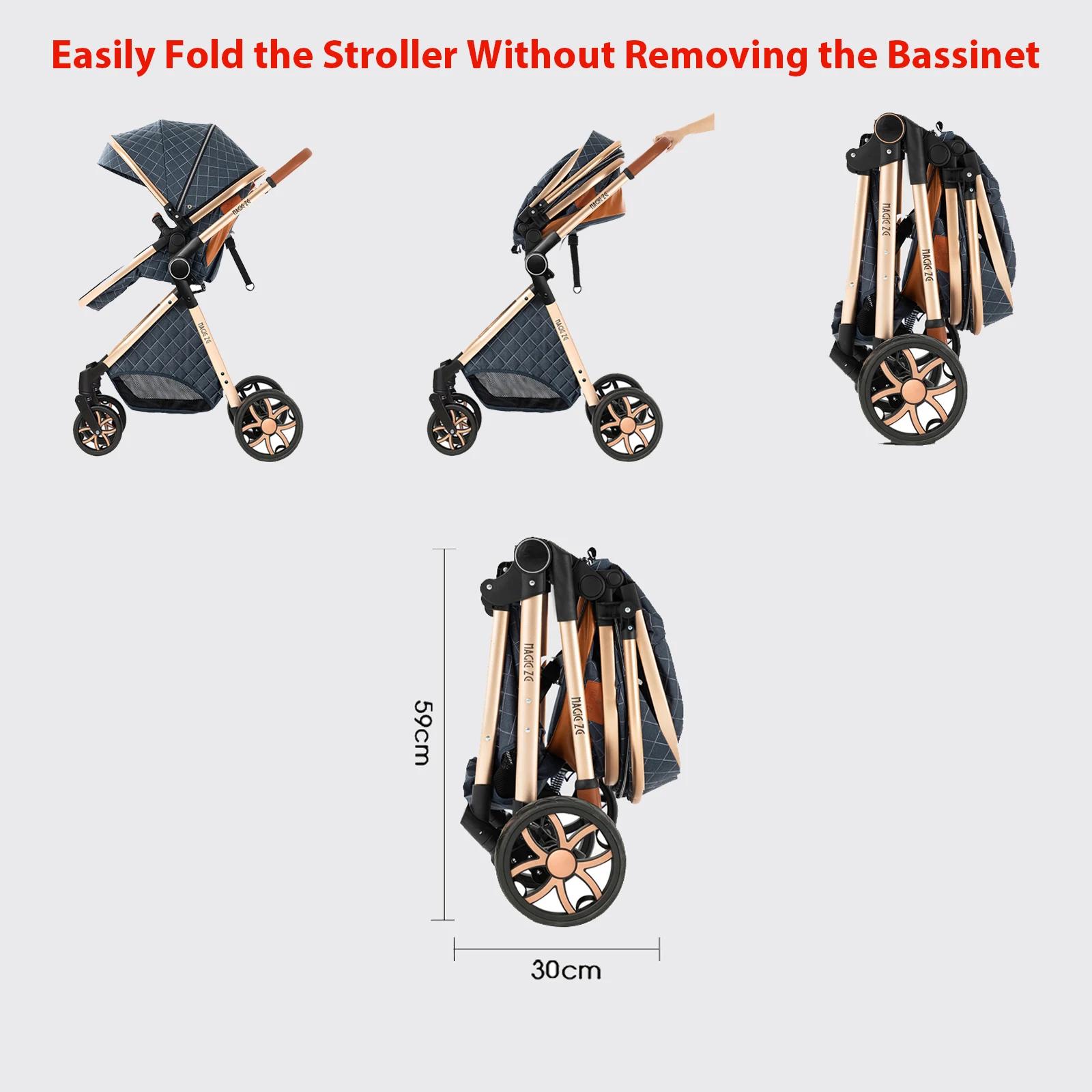 Warm 3 in 1 Baby Stroller with Car Seat Luxury Baby Pram High Landscape Infant Pushchair Lightweight