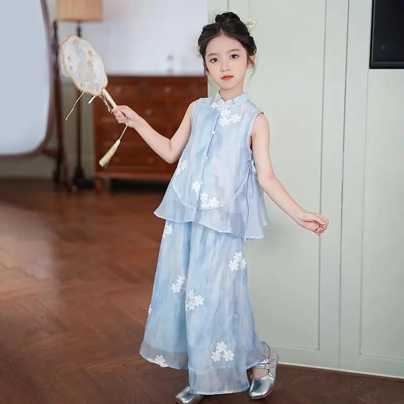 Ensembles de vêtements d'été pour bébés filles, tenues pour enfants, vêtements sans manches et panta