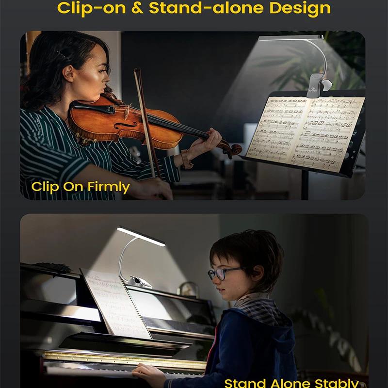 NV 57 LED Super lumineux pupitre lumière soin des yeux Clip-on Piano lumière USB-C Rechargeable Dimm