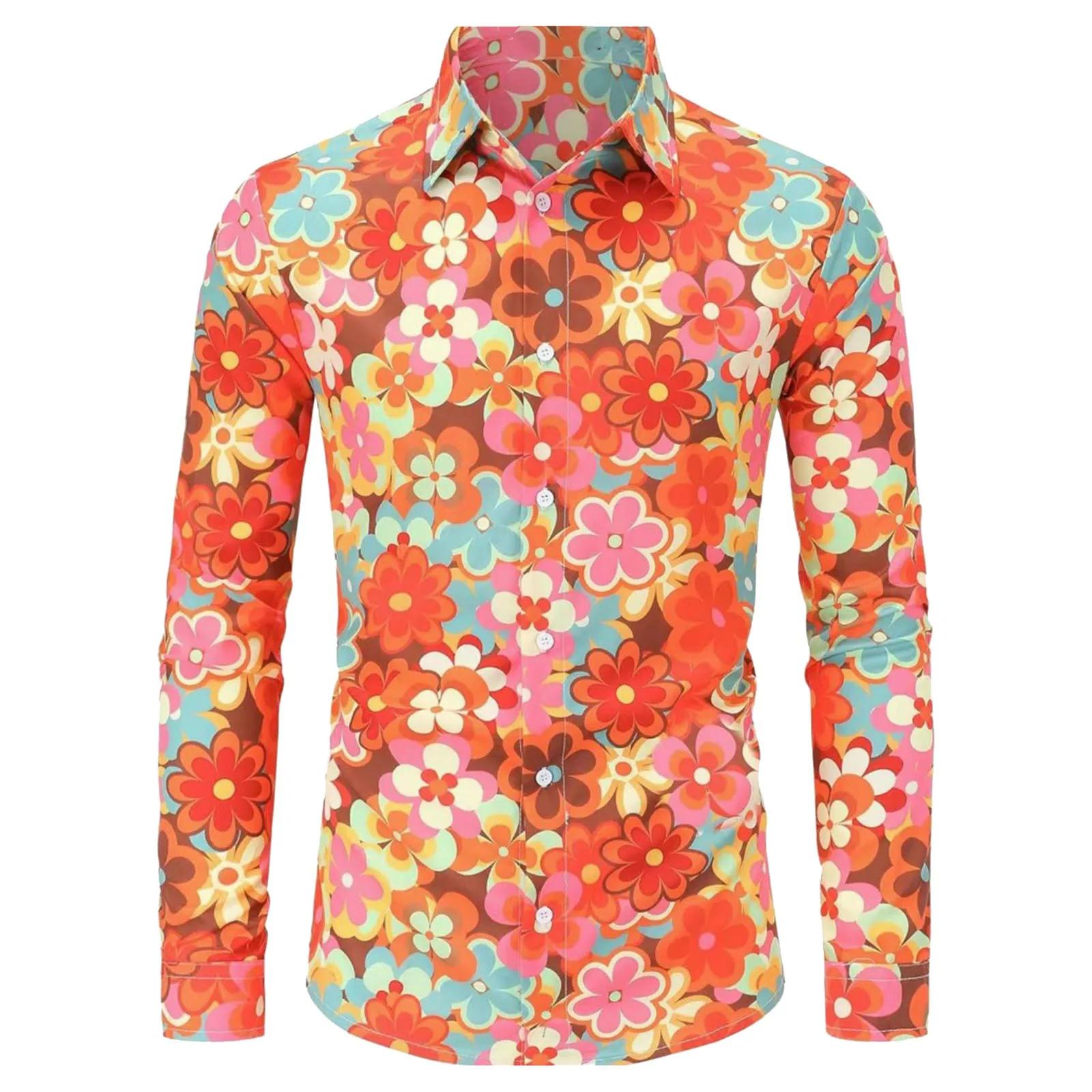 Tenue Hip Hop Vintage des années 80 pour hommes, chemise à manches longues imprimée Vintage, Costume