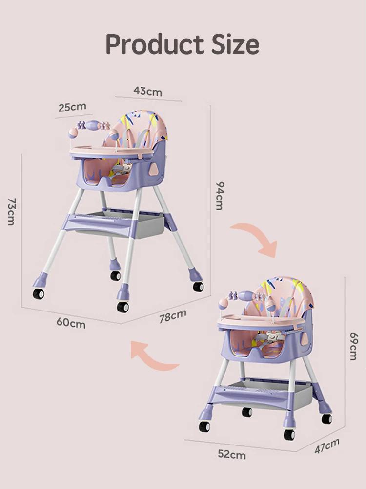 PANGDUBE Siège bébé chaise de repas pour tout-petits chaise haute pour dîner chaise d'alimentation p