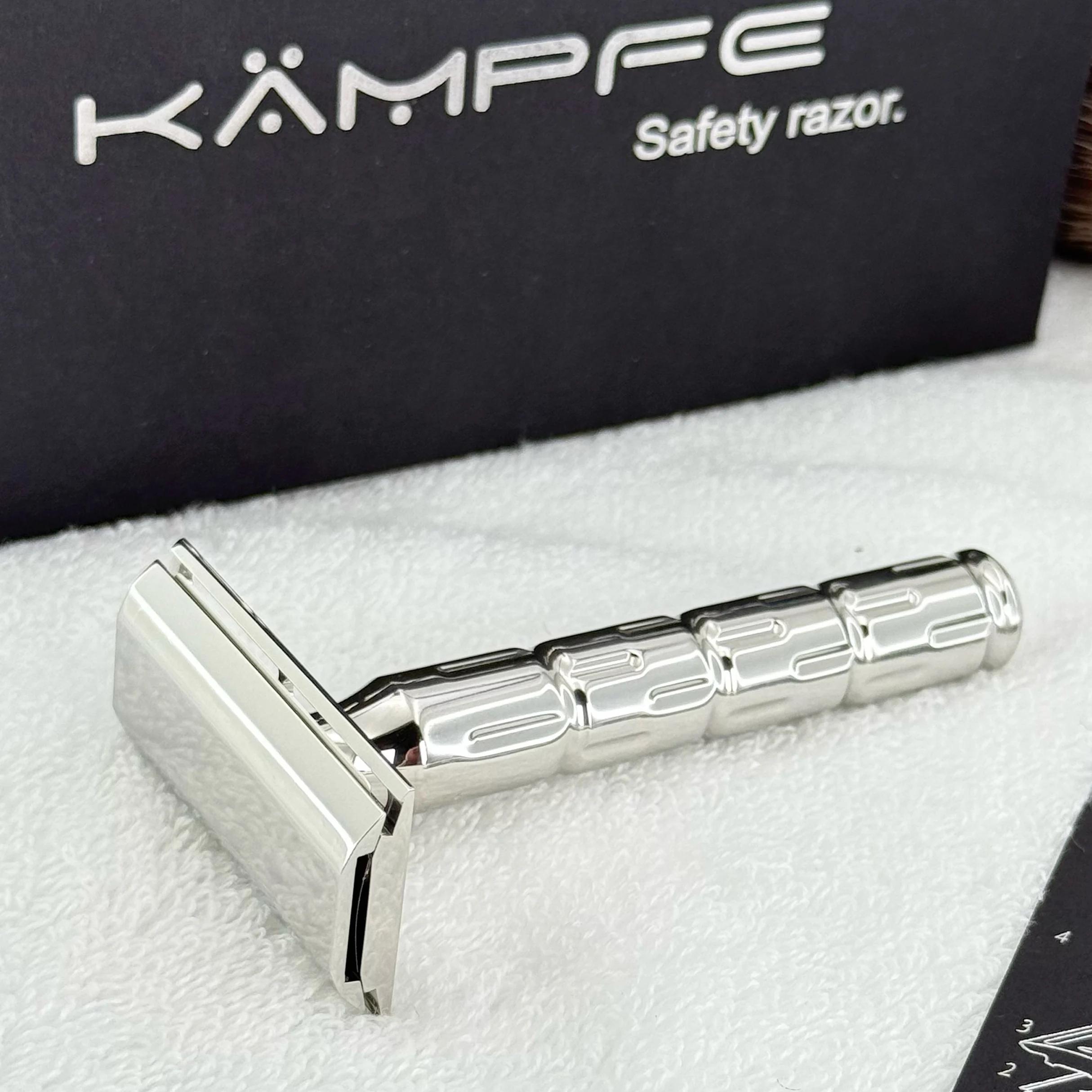 Rasoir de sécurité manuel à double tranchant KAMPFE CNC pour hommes et femmes, en acier inoxydable a
