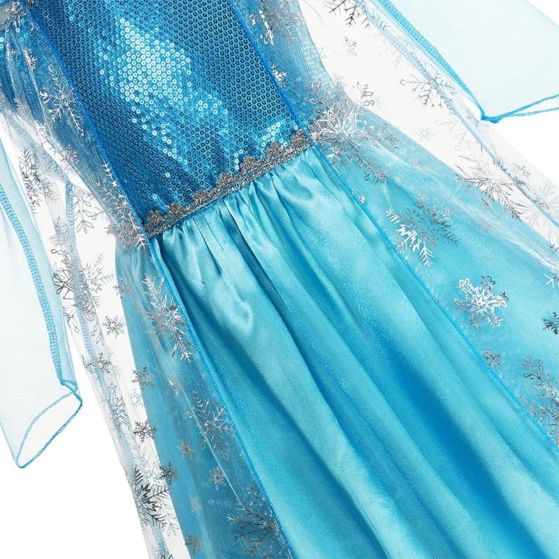 Costumes reine des neiges Elsa pour filles, Robe de bal de carnaval, vêtements de jeu pour enfants,