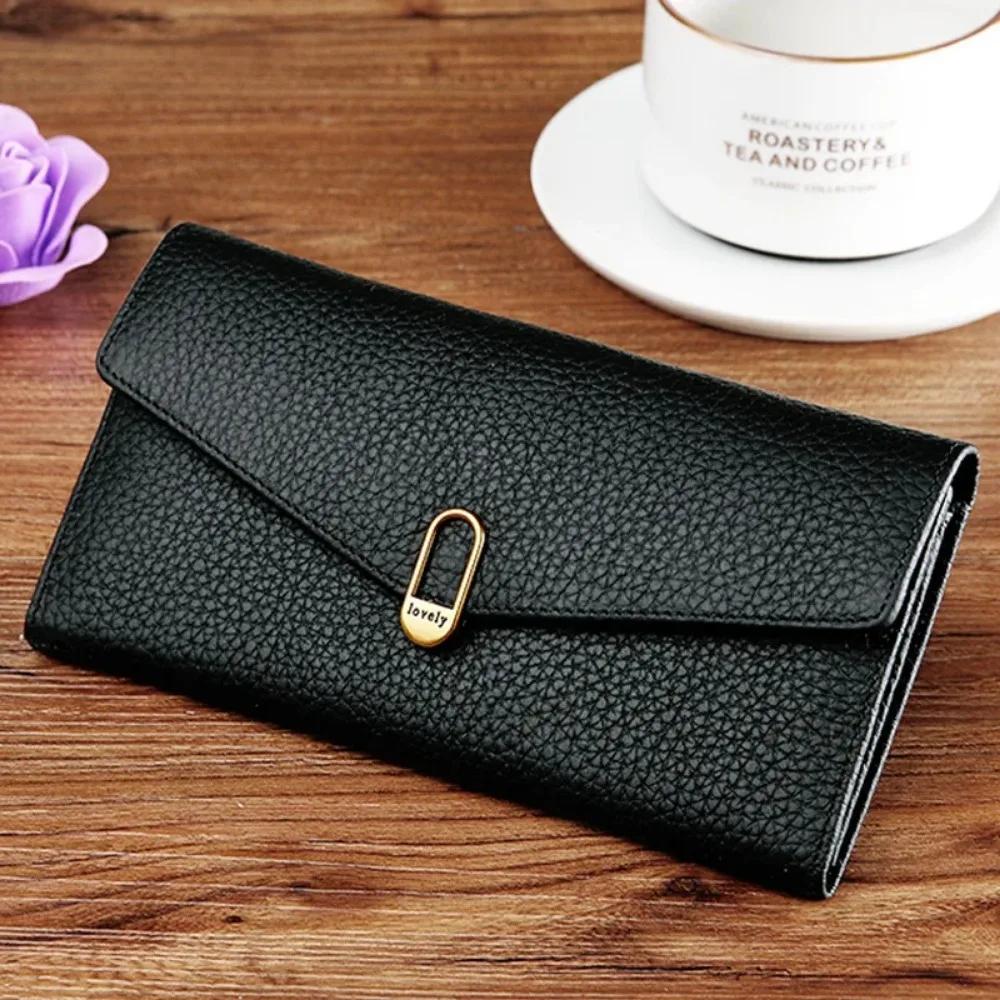Portefeuilles longs en cuir véritable pour femmes, sacs à main de créateur de luxe, porte-cartes de