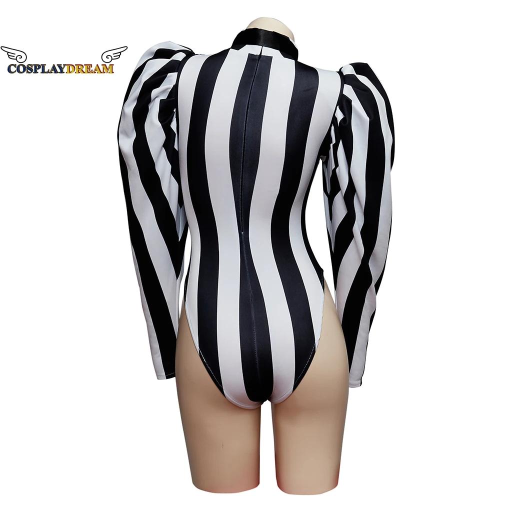 Combinaison Victoria Slim Striped pour femme, manches longues, barboteuse de batterie, costume de co