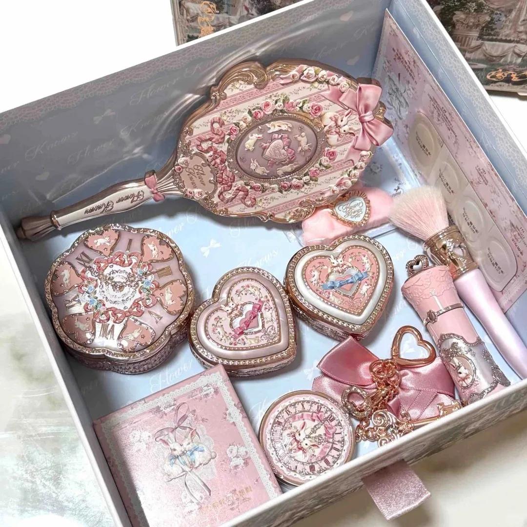Coffret Flower Knows Strawberry Cupid Pink Pop Rouge à Lèvres Velours Mat Poudre Compacte Blush Liqu