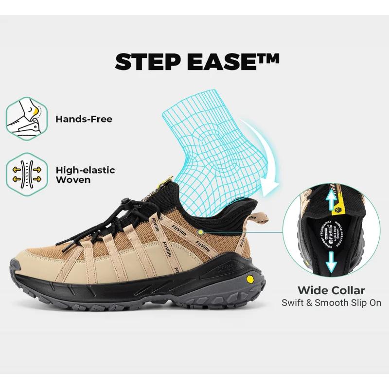 Chaussures de randonnée FitVille pour hommes, larges, à enfiler, pour la marche en extérieur, avec s