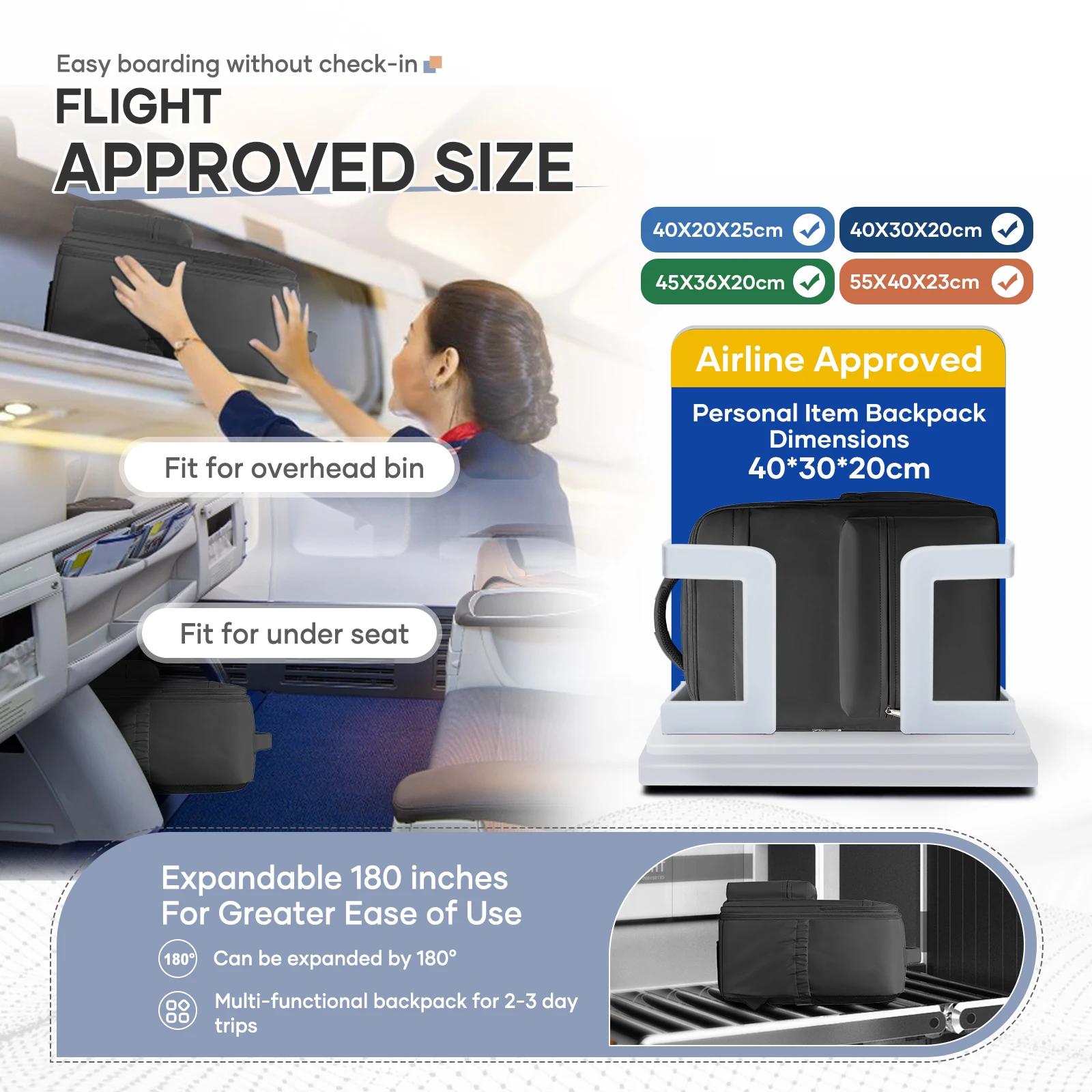 Compression sous vide pour sac à dos avec pompe manuelle, sac à dos de voyage approuvé Ryanair 40x30