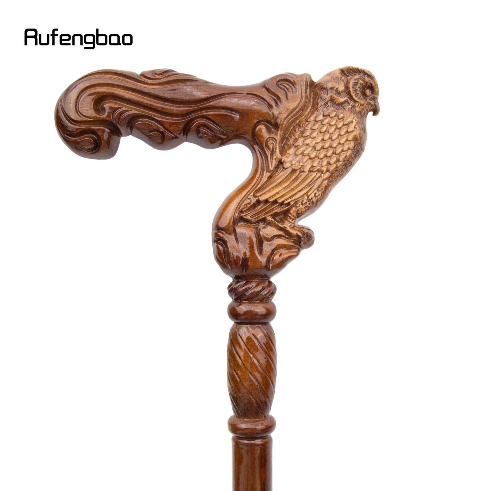 Bâton de mode en bois d'aigle hibou marron, canne décorative de fête de Vampire, baguette de maace,