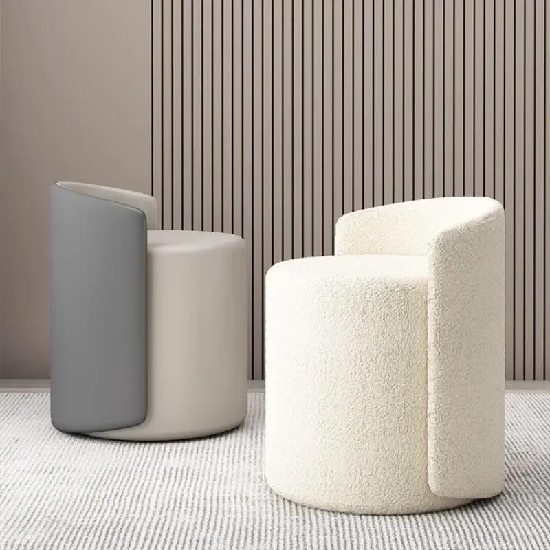 Tabouret de maquillage, tabouret de coiffeuse domestique, tabouret rond bas de salon moderne