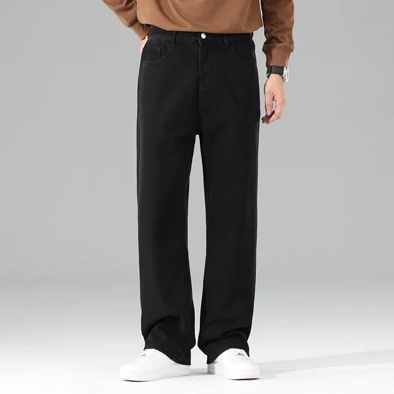 Homme flambant neuf automne jean hommes noir décontracté Baggy pantalon classique droit confortable