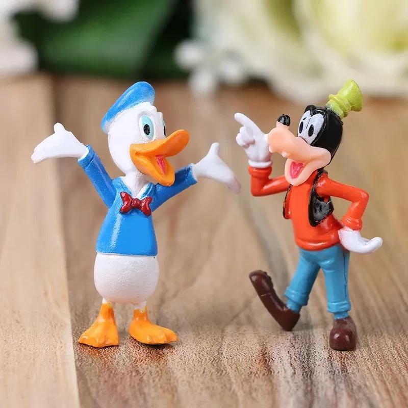 Figurines d'action Disney Mickey Mouse, Minnie Donald Duck, ornements de gâteaux en PVC, Collection