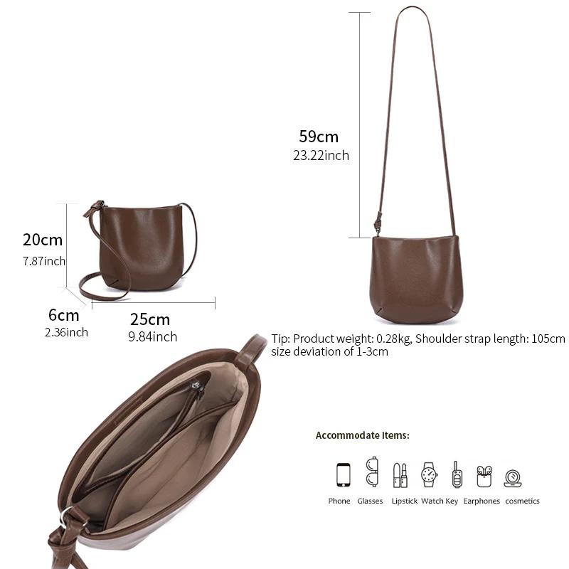 Sacs à bandoulière décontractés en cuir de vache pour femmes, sac à main en cuir véritable souple, s