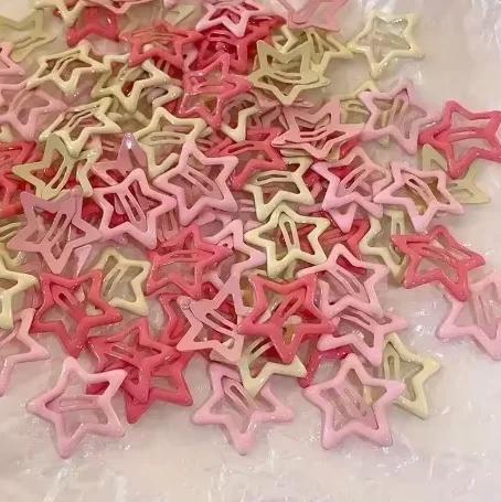 Pinces à cheveux étoile colorée aléatoire BB, 30/60/90 pièces, Barrettes étoiles mignonnes, Clip à p