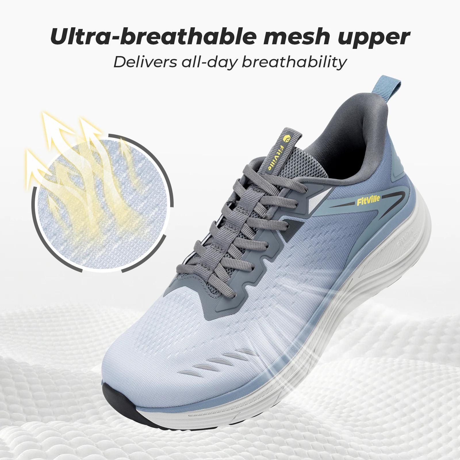 Fittington chaussures de marche pour hommes pour chaussures de course larges et rembourrées chaussur