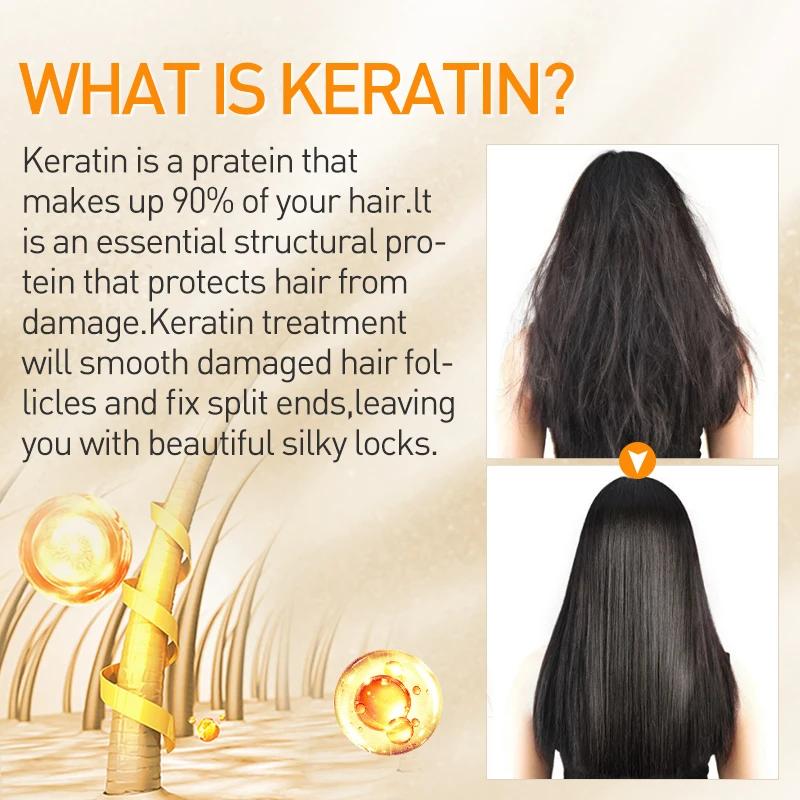 PURC 300ml traitement des cheveux à la kératine brésilienne réparation lissante frisottis cheveux bo