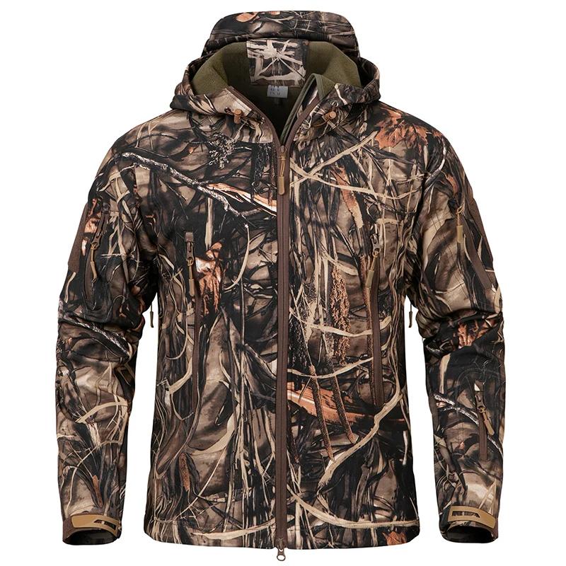 Veste tactique de Camouflage à coque souple silencieuse pour hommes, imperméable, polaire chaude, ve