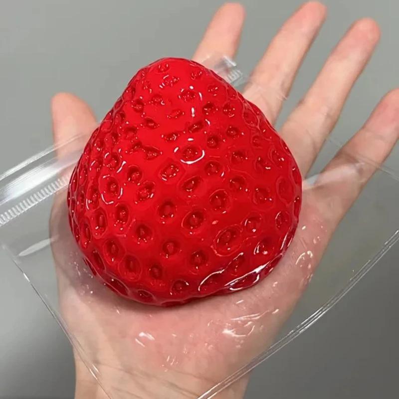 Jouet Fidget Squishy Taba aux fraises – Jouet anti-Stress à rebond lent pour enfants, adultes, burea