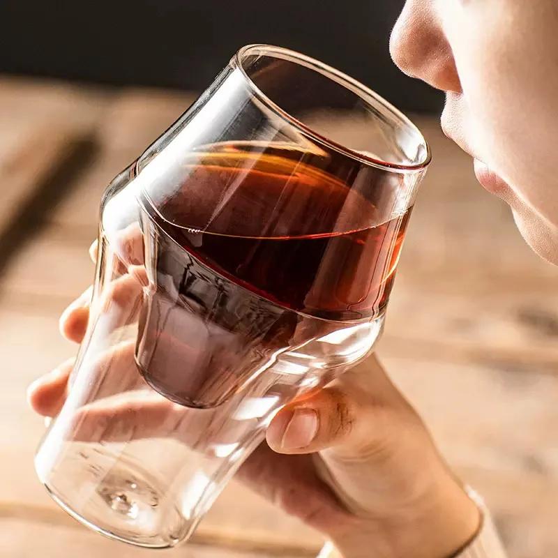 YWDL Nouvelle Tasse à Café Expresso Créative en Verre Double Paroi Anti-brûlure, Tasse à Lait, à Bra