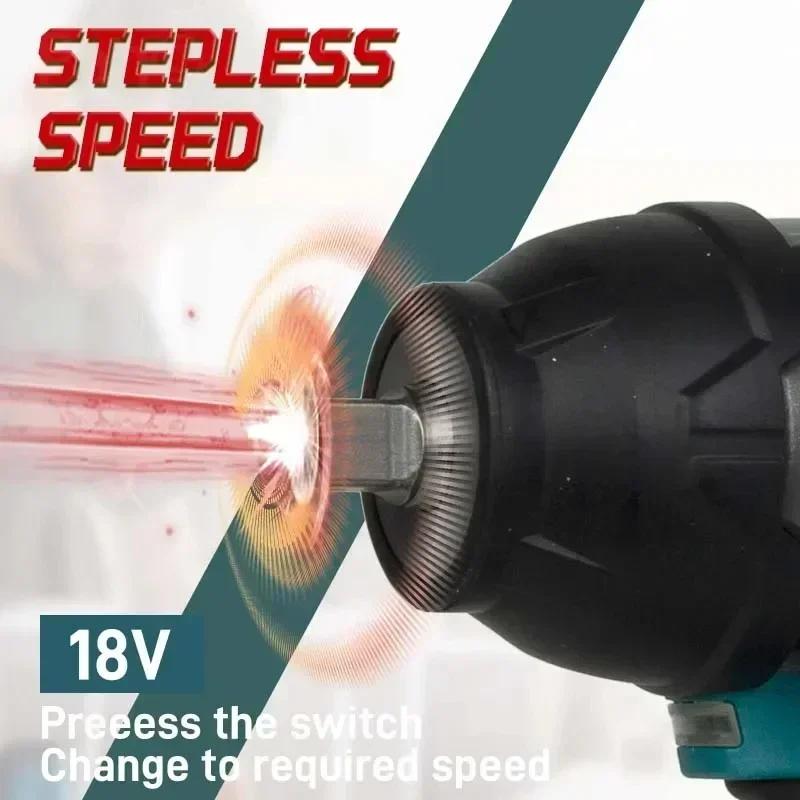 Clé à chocs électrique sans fil Makita Brushless DTW700 1/2 pouce 18V compatible avec les batteries,