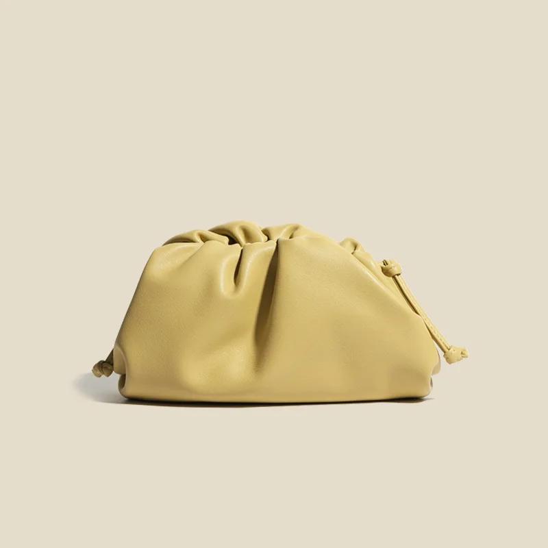 Dames célèbre marque de luxe concepteur en cuir de vachette Y2k nuage petit sac à main couleur doux