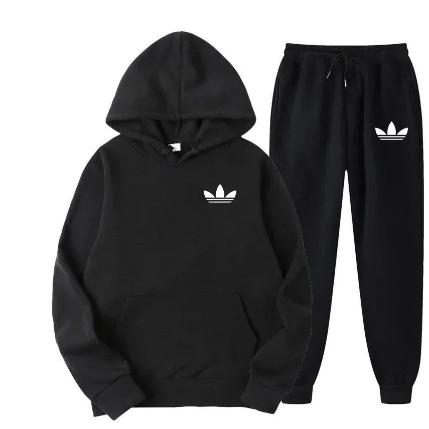 Nouvel ensemble de survêtement décontracté pour homme 2026 – Tenue de sport de luxe à capuche pour l