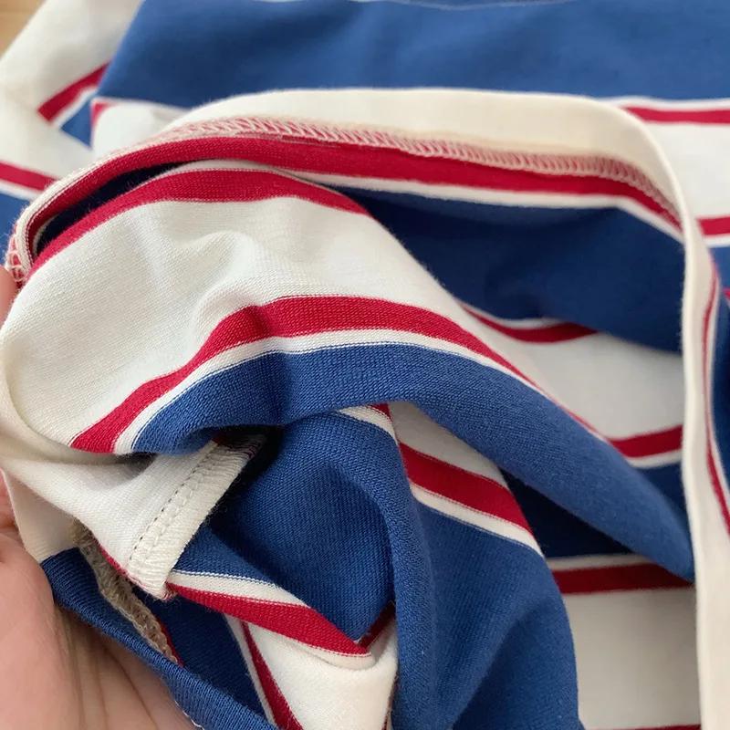 Vêtements d'automne pour enfants de 2 à 7 ans, T-shirt à rayures en coton à manches longues pour béb