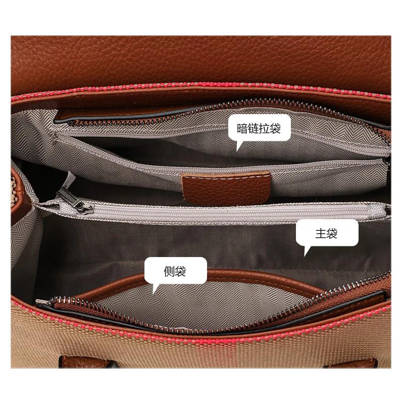 Aidrani-Sac à main en cuir à carreaux de style atmosphérique haut de gamme pour femme, grande capaci