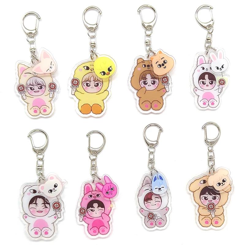 Porte-clés en acrylique KPOP pour les fans, pendentif de sac mignon, accessoires cadeaux, ensemble d