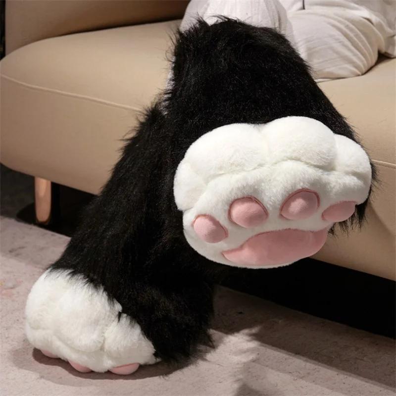 Fursuit-KIG – pantoufles antidérapantes en peluche Ultra douce avec détail de sabot, chaussures d'in