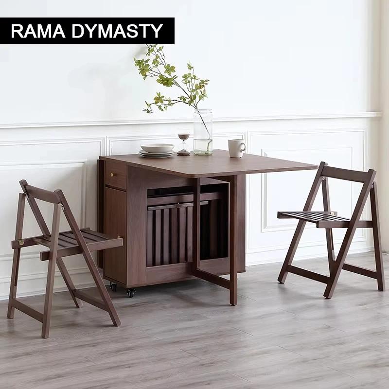 Table de salle à manger pliante extensible avec cuir chevelu tombant, table peu encombrante pour sal