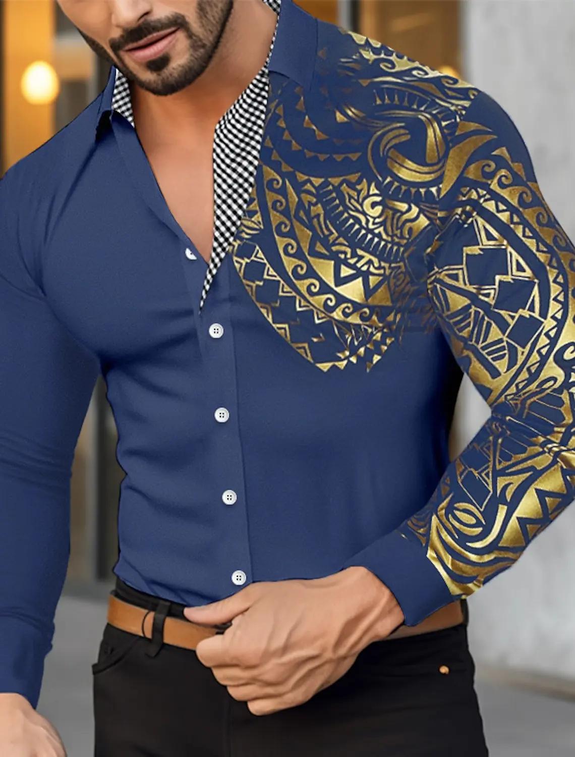 Chemise homme chemise boutonnée chemise décontractée à manches longues revers bronzant printemps et