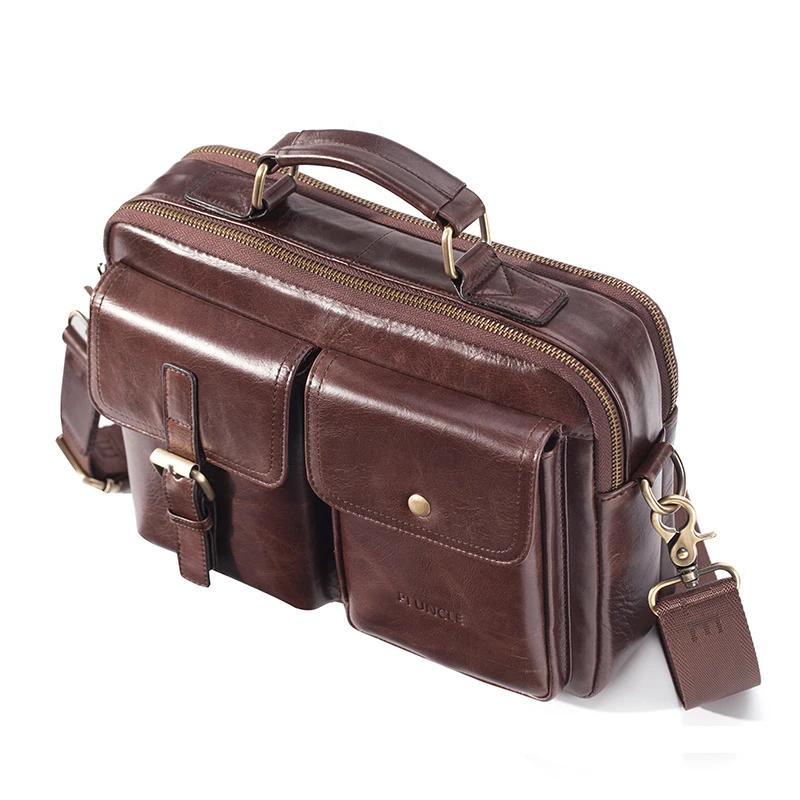 Tout nouveau sac de messager en cuir de vachette hommes sac à main en cuir véritable mâle voyage Pad