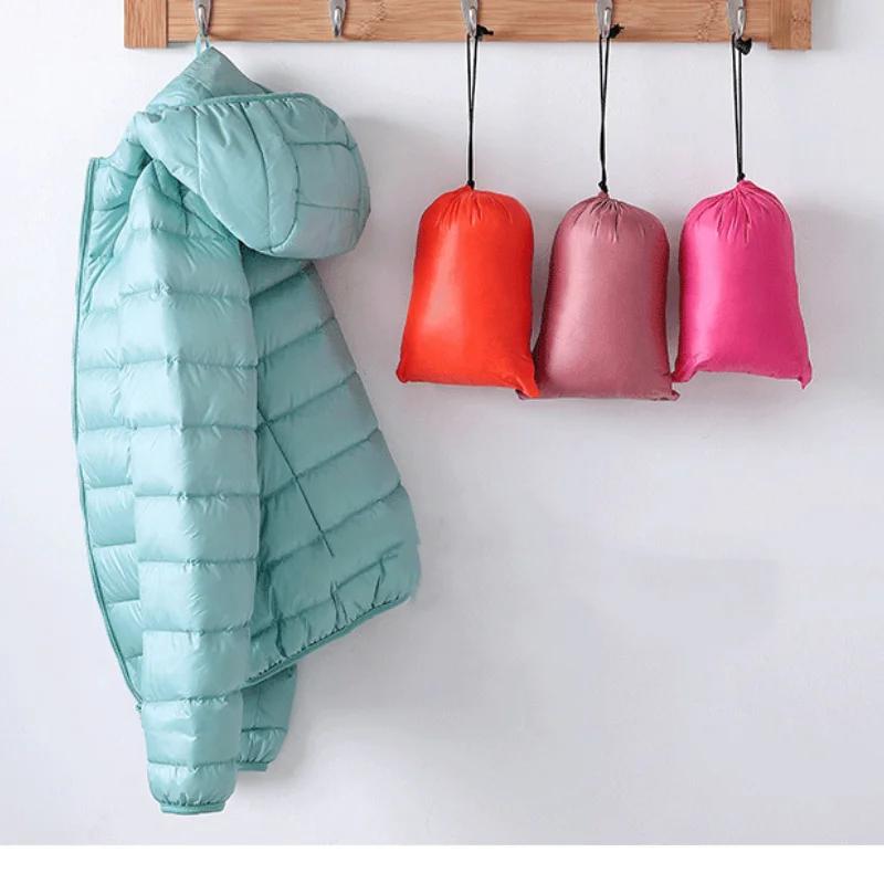 Doudounes à capuche ultralégères pour femmes, 2023 duvet de canard blanc, parkas pliables décontract