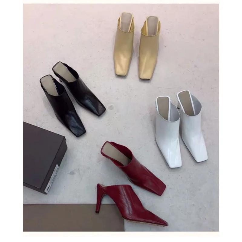 Escarpins rouges bordeaux à bout carré, talons fins, chaussures rétro françaises, chaussures en cuir