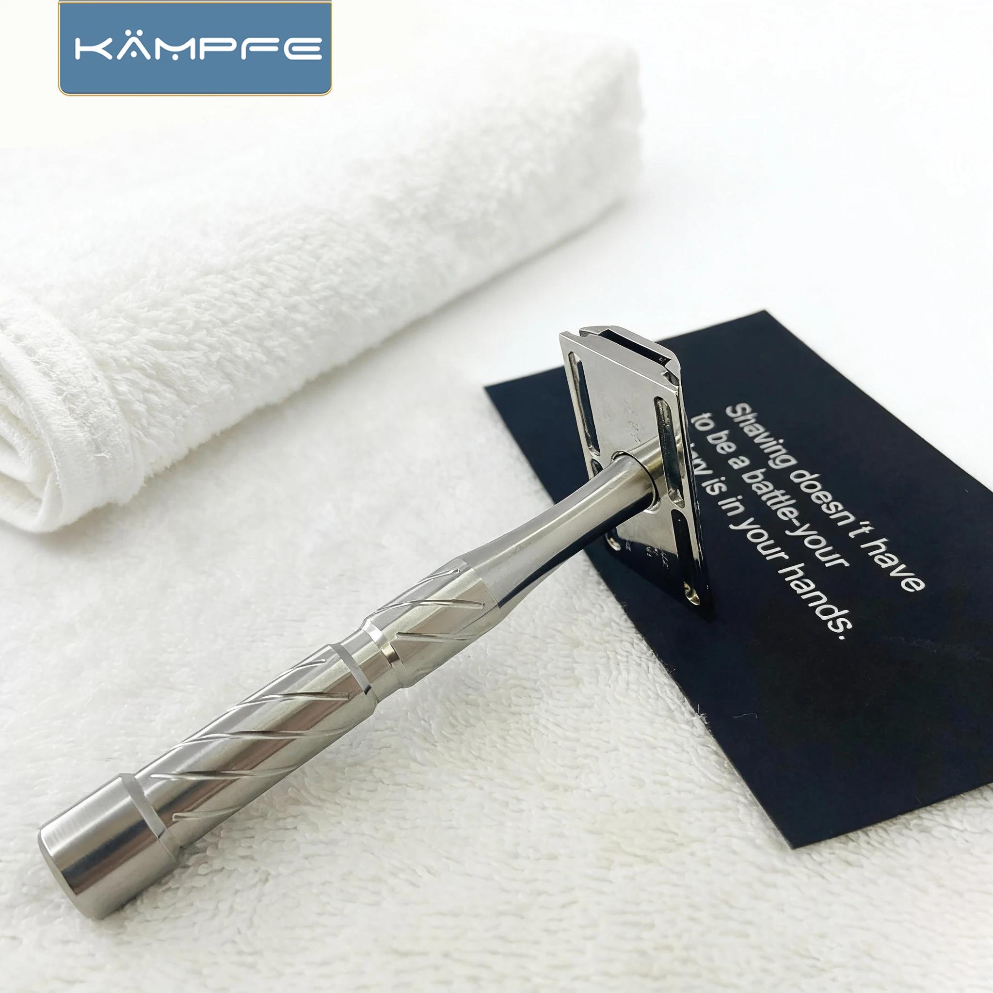 KAMPFE Rasoir manuel de sécurité CNC - Acier inoxydable traité pour le rasage humide des peaux sensi
