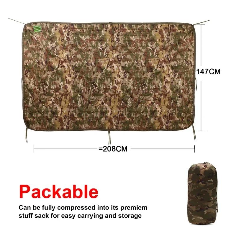 DulArmy-Poncho Liner CamSolomon, Woobie hydrofuge, couverture matelassurera, adaptée au camping, au