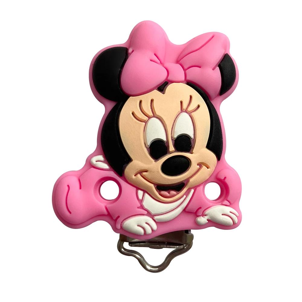 Clips de sucette en Silicone Disney Mickey Mouse, 3 pièces, pour bricolage, collier de dentition pou