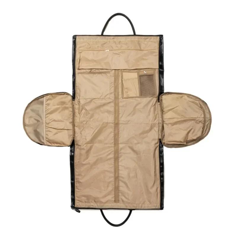 Sac de voyage d'affaires en cuir PU pour homme, grand sac de voyage convertible 2-en-1, imperméable,