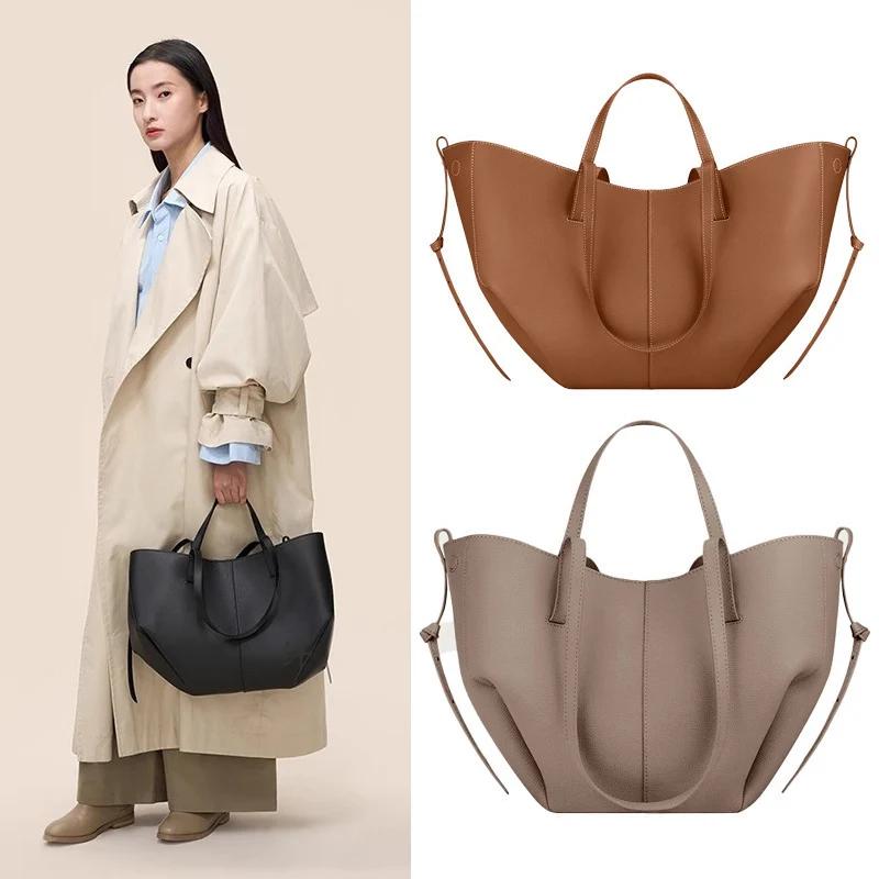 Nouveau sac fourre-tout en cuir grande taille pour femmes, sac à main Niche féminine, sac à bandouli