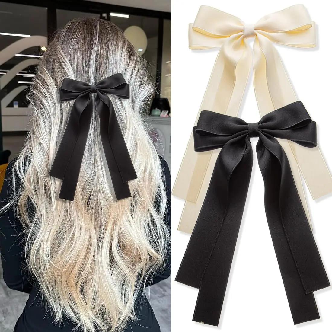 Pince à Cheveux Élégante en Satin pour Femme et Fille, Barrettes à Nministériels d, Ruban, Couleur U