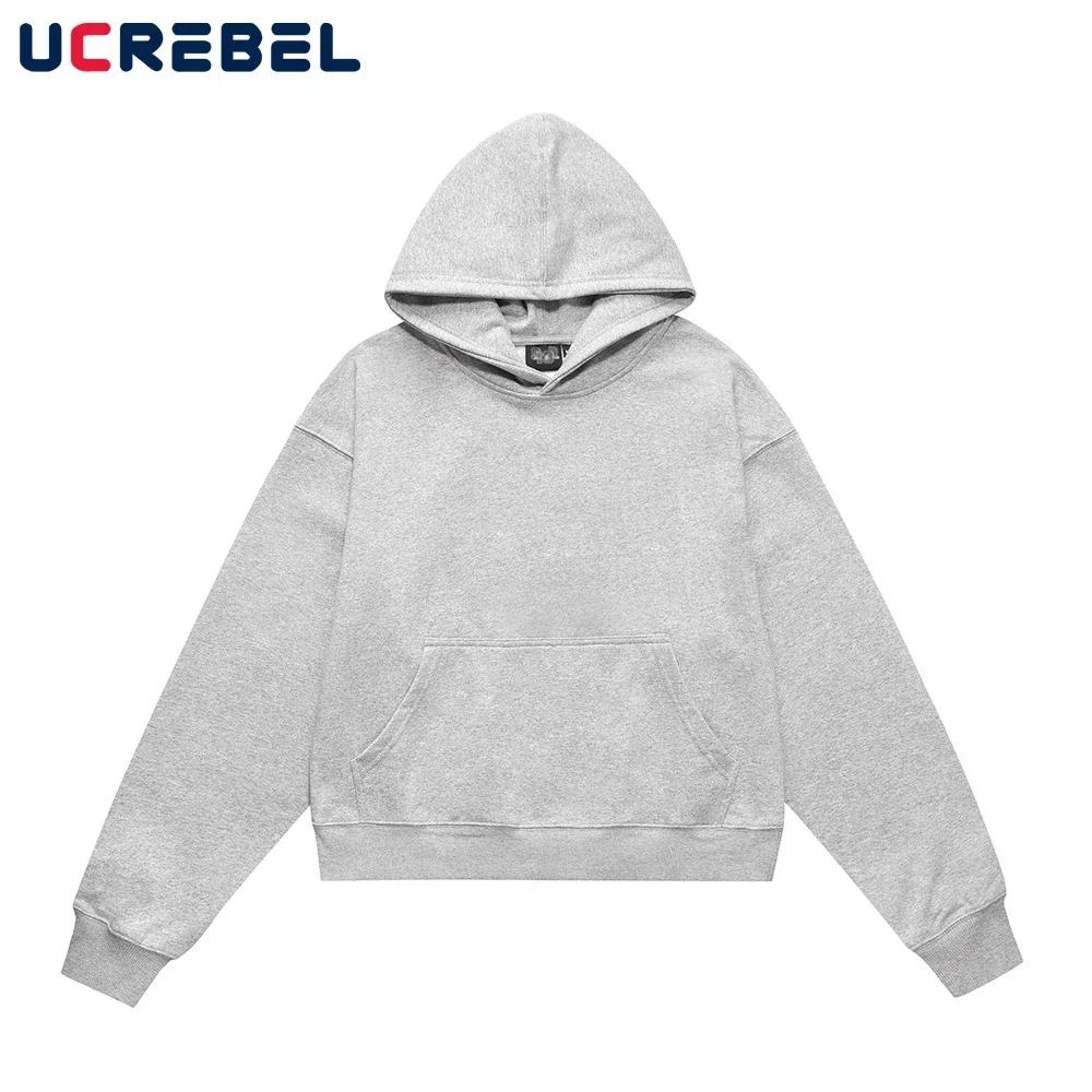 Sweat à Capuche à Manches sulfpour Homme, Vêtement Décontracté, Couleur Unie, PVD, Automne