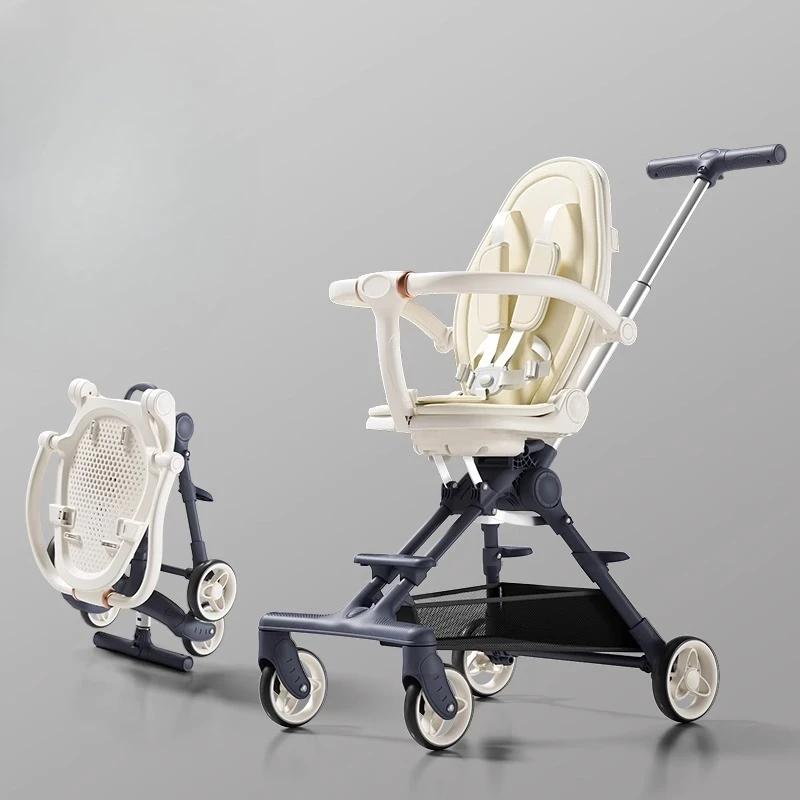  Poussette réversible ultralégère de 2,9 kg : 360 ° Pneus anti-roulis et anti-crevaison, protecti