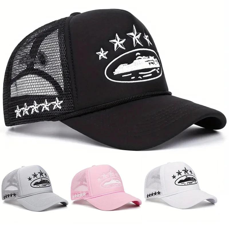 Casquette unisexe pour hommes et femmes, filet de Baseball brodé pentagramme, chapeaux décontractés