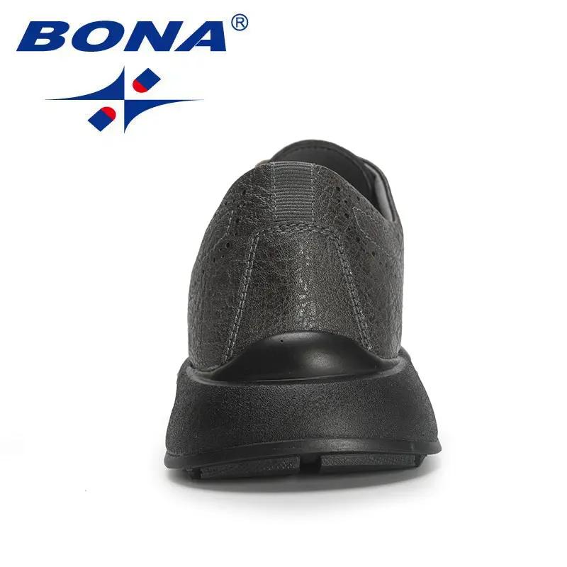 BONA nouveaux créateurs à la main en cuir véritable chaussures hommes espadrilles décontractées homm