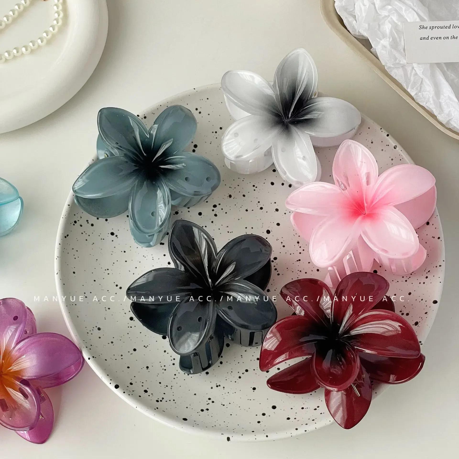 Pinces à cheveux hawaïennes dégradées, griffes à fleurs, grande taille, mode, épingle à cheveux pour