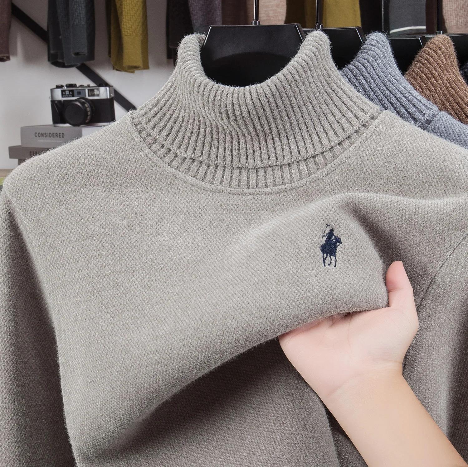 Pull en velours de marque haut de gamme pour hommes nouveau créateur de mode broderie de poney exqui
