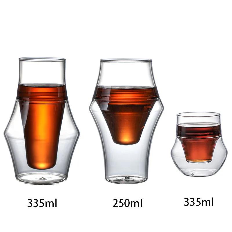 YWDL Nouvelle Tasse à Café Expresso Créative en Verre Double Paroi Anti-brûlure, Tasse à Lait, à Bra