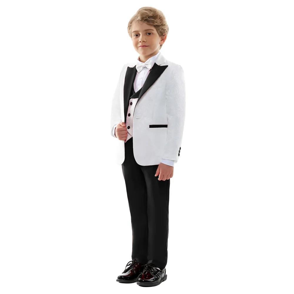 Ensemble de Costume de mariage classique pour garçons, costumes de smoking ajustés, Blazer, gilet, p