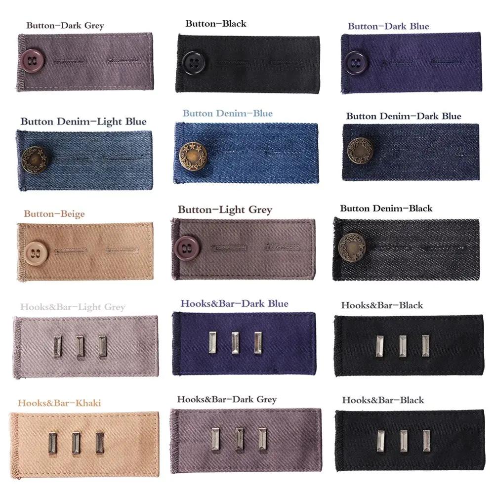 Ceinture d'extension de pantalon unisexe, pantalon serré, jupes en jean, crochets à boutons de mater